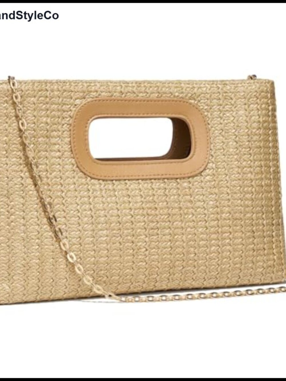 Raffia Woven Top Handle Clutch Crossbody Evening Bag